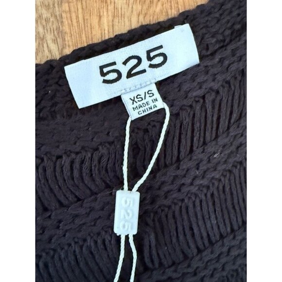 525 Fringe Dress Black XS S Open Knit Crochet Tassel Hem See-Through whimsigoth - Picture 4 of 16